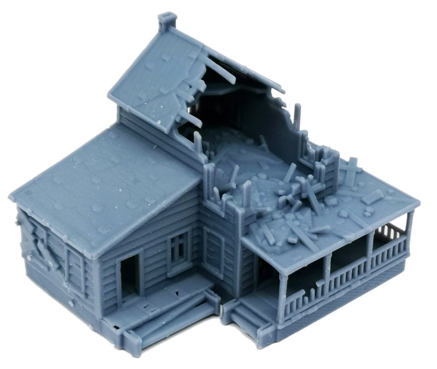 Outland Models Railway Scenery Structure Damaged Country House